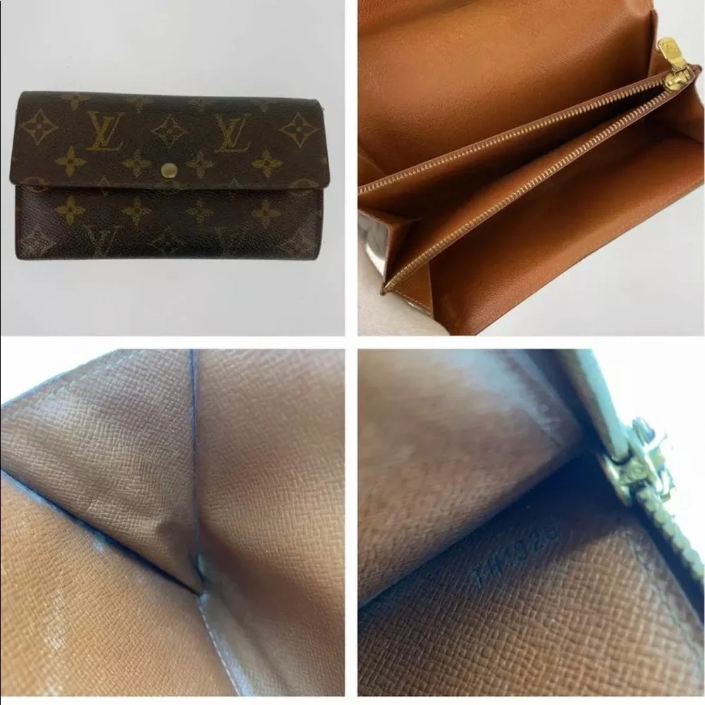 Authentic Louis Vuitton Sarah Long Wallet‎ Portefeuille Monogram